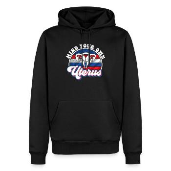 Mind your own uterus - Männer Premium Bio Hoodie - Schwarz - Vorne - Nico (187cm)