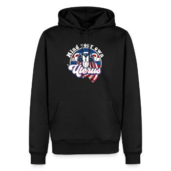 Mind your own uterus - Männer Premium Bio Hoodie - Schwarz - Vorne - Nico (187cm)
