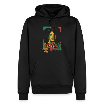 mon corps mon choix féminisme femmes femmes - Sweat à capuche Premium bio Homme - noir - Devant - Nico (187cm)