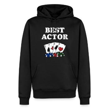 Meilleur acteur Drôle Poker Humour Joueur de Poker Joueur de Poker - Sweat à capuche Premium bio Homme - noir - Devant - Nico (187cm)