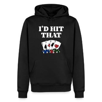 J’aurais frappé ce casino Poker Gambling Poker Player - Sweat à capuche Premium bio Homme - noir - Devant - Nico (187cm)