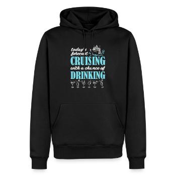 Croisière avec une chance de boire une croisière - Sweat à capuche Premium bio Homme - noir - Devant - Nico (187cm)