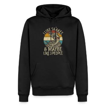 Schlangen Schlange retro vintage lustig Spruch - Männer Premium Bio Hoodie - Schwarz - Vorne - Nico (187cm)