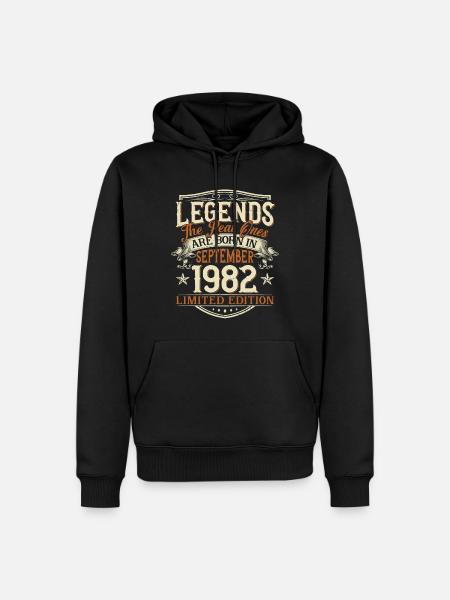 Septembre 1982 Anniversaire de naissance - Sweat à capuche Premium bio Homme - noir