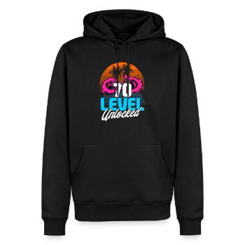 Level 70 Unlocked 70th Birthday Gamer 70s retro - Men’s Premium Organic Hoodie - black - Front - Nico (187cm)