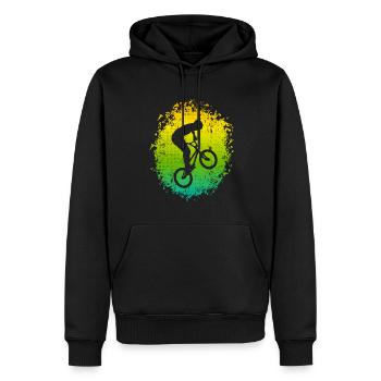 BMX Vélo Freestyle BMX Rider - Sweat à capuche Premium bio Homme - noir - Devant - Nico (187cm)