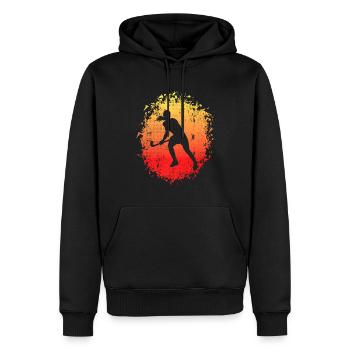 Joueur de hockey sur gazon Joueur de hockey - Sweat à capuche Premium bio Homme - noir - Devant - Nico (187cm)