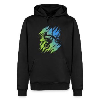 Motocross Dirt Bike Motorrad Offroad Moto-Cross - Männer Premium Bio Hoodie - Schwarz - Vorne - Nico (187cm)