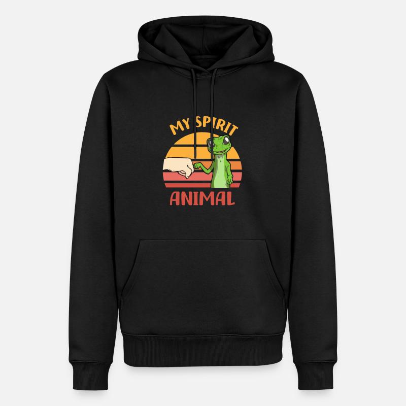 Gecko - Männer Premium Bio Hoodie - Schwarz