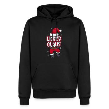 Lieber Claus Weihnachtsmann Kostüm Familien Outfit - Männer Premium Bio Hoodie - Schwarz - Vorne - Nico (187cm)