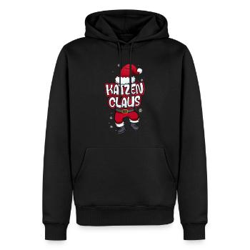 Katzen Claus Weihnachtsmann Kostüm Familien Outfit - Männer Premium Bio Hoodie - Schwarz - Vorne - Nico (187cm)