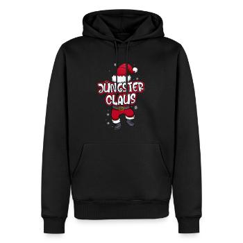 Jüngster Claus Weihnachtsmann Kostüm Familien - Männer Premium Bio Hoodie - Schwarz - Vorne - Nico (187cm)