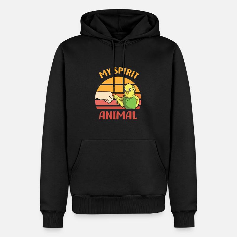 Perruche ondulée - Sweat à capuche Premium bio Homme - noir