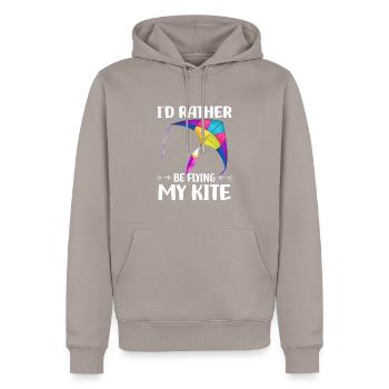 Drachen steigen lassen | Drachensteigen Geschenke - Männer Premium Bio Hoodie - Taupe - Vorne - Nico (187cm)