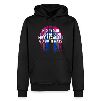 Je vais dans les deux sens Bisexuel LGBTQ Bi Pride Sarcastique - Sweat à capuche Premium bio Homme - noir - Devant - Nico (187cm)