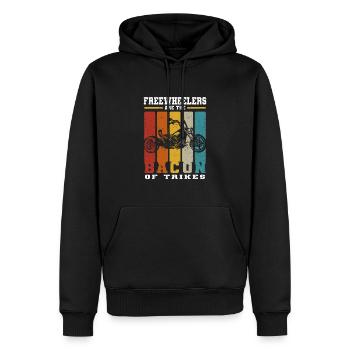 Roue libre - Sweat à capuche Premium bio Homme - noir - Devant - Nico (187cm)