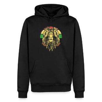 Reggae Music Lion Rasta Rastafari Jamaïque - Sweat à capuche Premium bio Homme - noir - Devant - Nico (187cm)