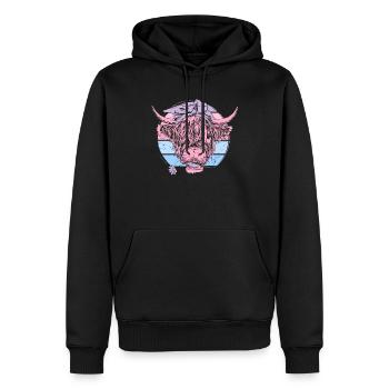 Highland écossais Highland Cattle Highland - Sweat à capuche Premium bio Homme - noir - Devant - Nico (187cm)