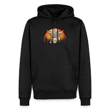 Highland écossais Highland Cattle Highland - Sweat à capuche Premium bio Homme - noir - Devant - Nico (187cm)