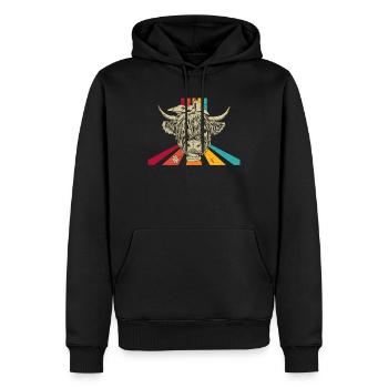 Highland écossais Highland Cattle Highland - Sweat à capuche Premium bio Homme - noir - Devant - Nico (187cm)
