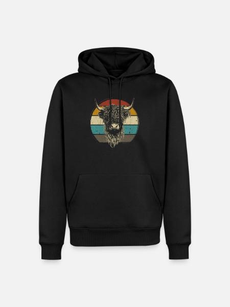 schottischer Hochländer Hochland Rind Highland - Männer Premium Bio Hoodie - Schwarz