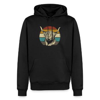 Highland écossais Highland Cattle Highland - Sweat à capuche Premium bio Homme - noir - Devant - Nico (187cm)