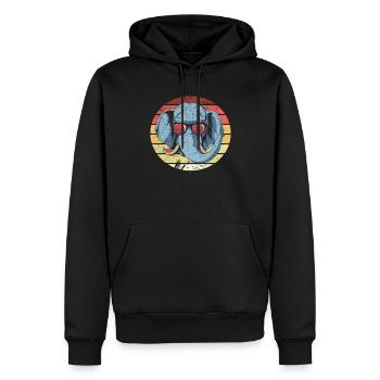 Eléphant d’Afrique - Sweat à capuche Premium bio Homme - noir - Devant - Nico (187cm)