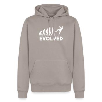 handball evolution - Männer Premium Bio Hoodie - Taupe - Vorne - Nico (187cm)