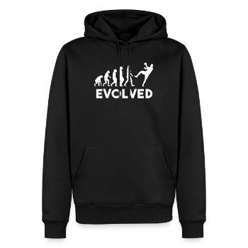 Évolution du handball - Sweat à capuche Premium bio Homme - noir - Devant - Nico (187cm)