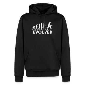Pompier Pompier - Sweat à capuche Premium bio Homme - noir - Devant - Nico (187cm)