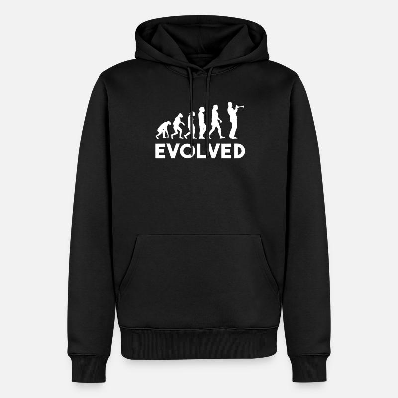 Trompete Evolution - Männer Premium Bio Hoodie - Schwarz