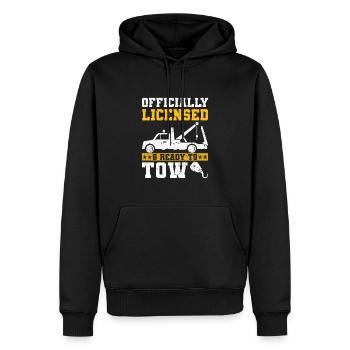 Abschleppwagen Shirts | Abschlepper Geschenkideen - Männer Premium Bio Hoodie - Schwarz - Vorne - Nico (187cm)