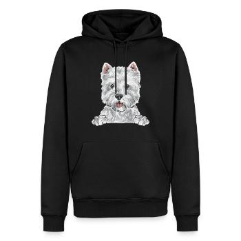 West Highland White Terrier Westie - Sweat à capuche Premium bio Homme - noir - Devant - Nico (187cm)