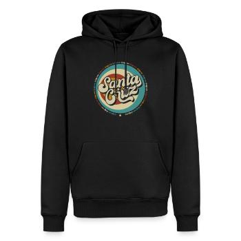 Santa Cruz Californie vintage rétro surfing ville - Sweat à capuche Premium bio Homme - noir - Devant - Nico (187cm)