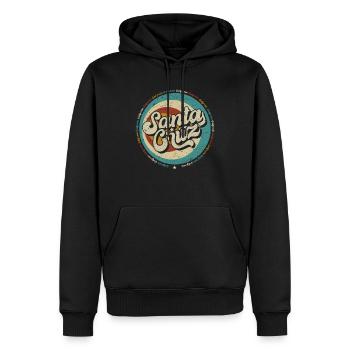 Santa Cruz Californie vintage rétro surfing ville - Sweat à capuche Premium bio Homme - noir - Devant - Nico (187cm)