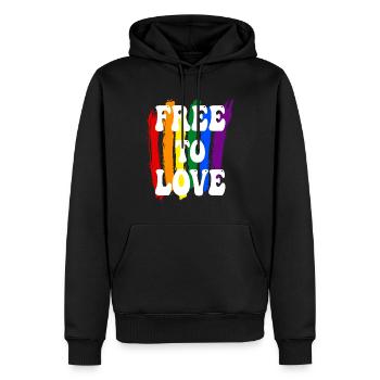 Free To Love LGBTQ Pride - Männer Premium Bio Hoodie - Schwarz - Vorne - Nico (187cm)