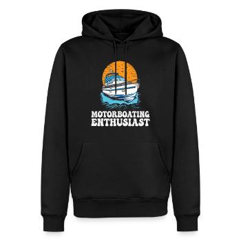 Pontoon Boat Captain Motorboating Enthusiast - Men’s Premium Organic Hoodie - black - Front - Nico (187cm)