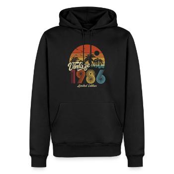1986 Anniversaire né en 1986 Retro Vintage - Sweat à capuche Premium bio Homme - noir - Devant - Nico (187cm)