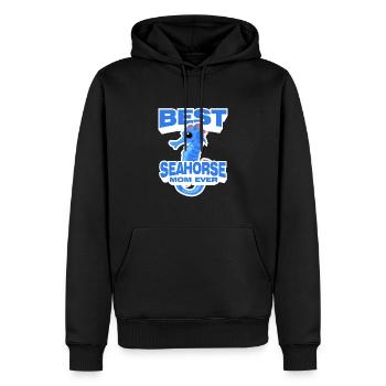 Seepferdchen | Meer Seepferd Tiere Fische Geschenk - Männer Premium Bio Hoodie - Schwarz - Vorne - Nico (187cm)