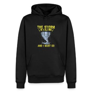 Sturmjäger Shirts | Unwetter Sturm Blitz Geschenke - Männer Premium Bio Hoodie - Schwarz - Vorne - Nico (187cm)