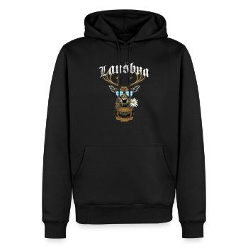 Lausbua T-shirt Chemise traditionnelle homme Chemise traditionnelle - Sweat à capuche Premium bio Homme - noir - Devant - Nico (187cm)