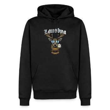 Lausbua T-shirt Chemise traditionnelle homme Chemise traditionnelle - Sweat à capuche Premium bio Homme - noir - Devant - Nico (187cm)