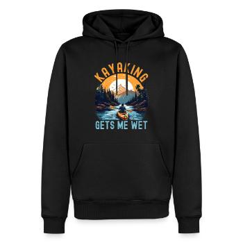 Le kayak me mouille - Sweat à capuche Premium bio Homme - noir - Devant - Nico (187cm)