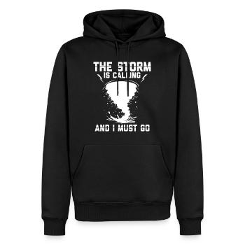 Sturmjäger Shirts | Unwetter Sturm Blitz Geschenke - Männer Premium Bio Hoodie - Schwarz - Vorne - Nico (187cm)