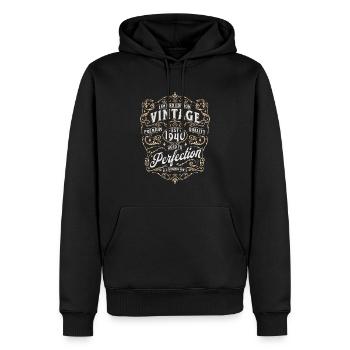 Anniversaire des années 1940 né dans les années 1940 rétro Vintage - Sweat à capuche Premium bio Homme - noir - Devant - Nico (187cm)