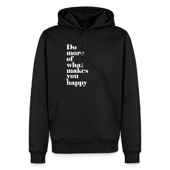 DO MORE OF WHAT MAKES YOU HAPPY. - Men’s Premium Organic Hoodie - black - Front - Nico (187cm)