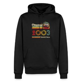 2003 Anniversaire Né En 2003 Rétro Millésime - Sweat à capuche Premium bio Homme - noir - Devant - Nico (187cm)