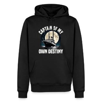 Capitaine de mon propre destin croisière vacances - Sweat à capuche Premium bio Homme - noir - Devant - Nico (187cm)