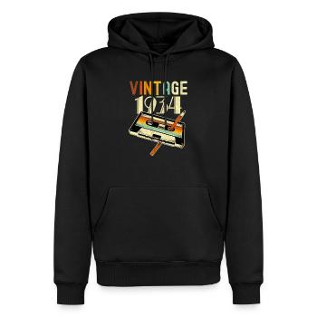 1934 vintage né anniversaire mari femme rétro - Sweat à capuche Premium bio Homme - noir - Devant - Nico (187cm)