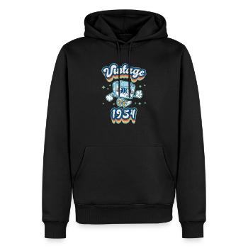 1954 Anniversaire Né En 1954 Rétro Vintage - Sweat à capuche Premium bio Homme - noir - Devant - Nico (187cm)